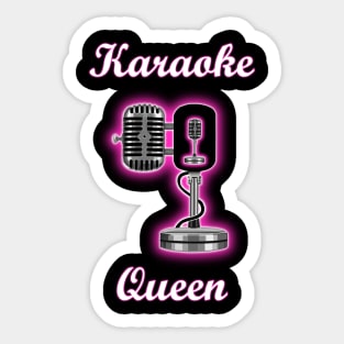 Karaoke Queen Pink Glowing Microphone Sticker